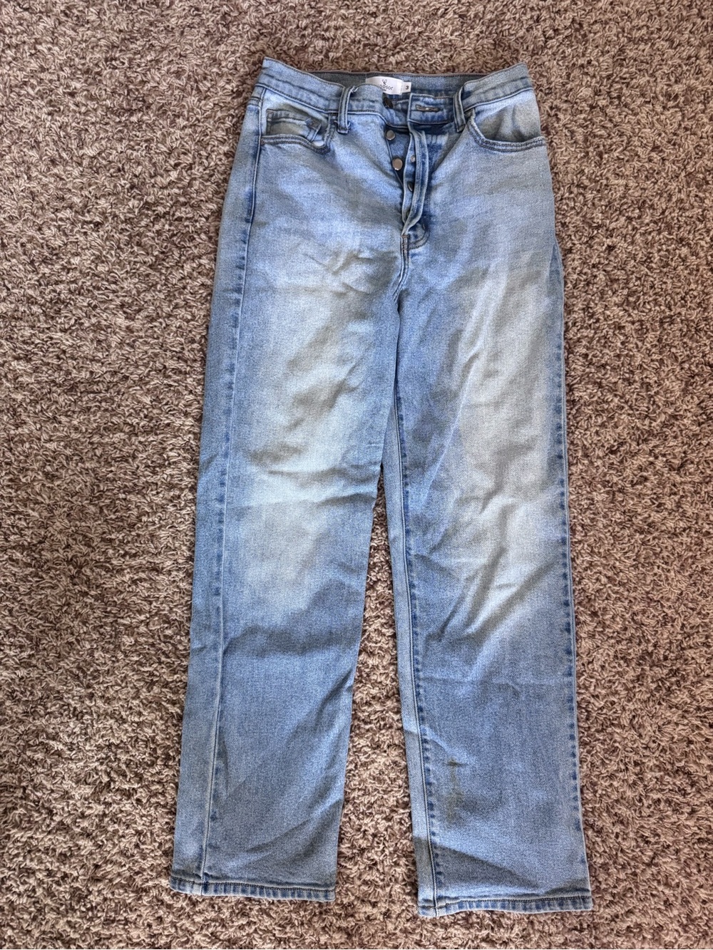 Classic High-Rise Straight Leg Women's Jeans - Light Blue